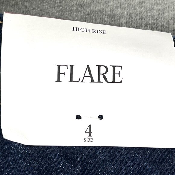 Future Collective Reese Blutstein Women Blue Jean Size 4 Flare Leg High Rise NEW - Picture 6 of 12